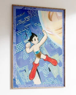 Astro Boy City Art Print -Threadheads Clothing AstroBoyCityBlueWallArtMockUp2