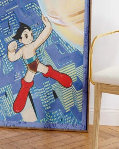 Astro Boy City Art Print -Threadheads Clothing AstroBoyCityBlueWallArtMockUp 3