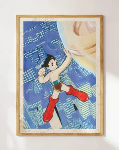 Astro Boy City Art Print -Threadheads Clothing AstroBoyCityCreamWallArtMockUp 4