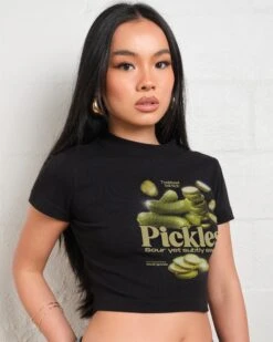 Sour Yet Sweet Pickles Baby Tee -Threadheads Clothing Black Baby Tees Front 80d28738 e45c 4802 9142 b78e5507e190