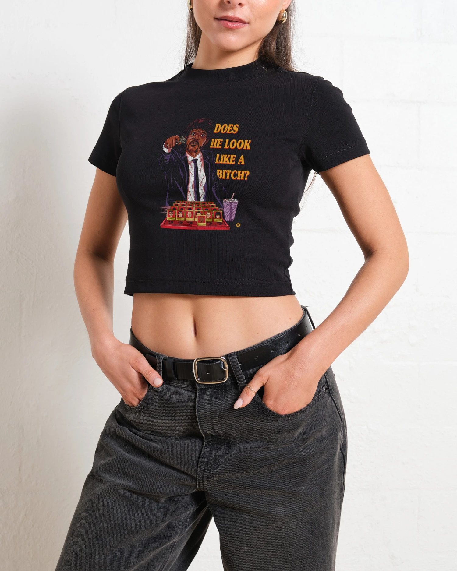 Does He Look Like A Bitch Baby Tee 4 Does He Look Like A Bitch Baby Tee - Image 2