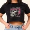 Live Fast Eat Trash Crop Tee -Threadheads Clothing Black CropTeeFront 9bc6d21b d1ca 4dee a443 8cd0c8faddbf