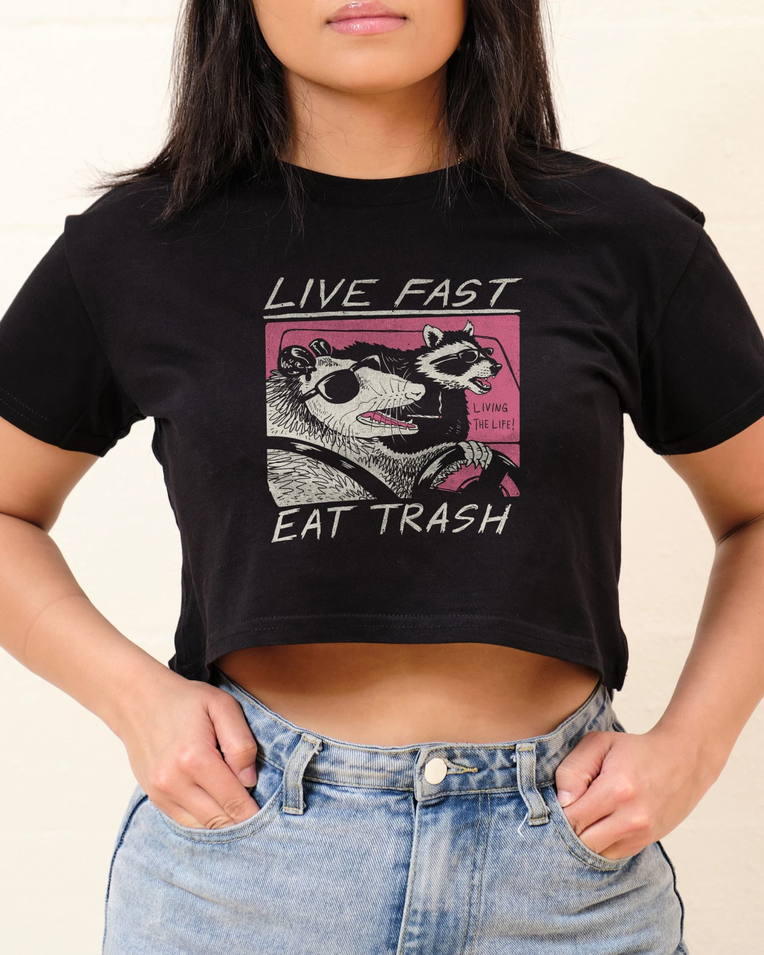 Live Fast Eat Trash Crop Tee 3 Live Fast Eat Trash Crop Tee