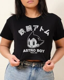 Astro Boy Face Crop Tee -Threadheads Clothing Black CropTeeFront b0069e8e 53b0 4b31 bb0f d28f798d8452