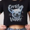 Certified Yapper Crop Tee -Threadheads Clothing Black Crop Tee Front 2f3c02d1 f7f4 4406 abce aa11226de393