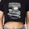 Retro Commodore 64 Crop Tee -Threadheads Clothing Black Crop Tee Front c54a62e2 da04 414e b896 84f9caec1d88