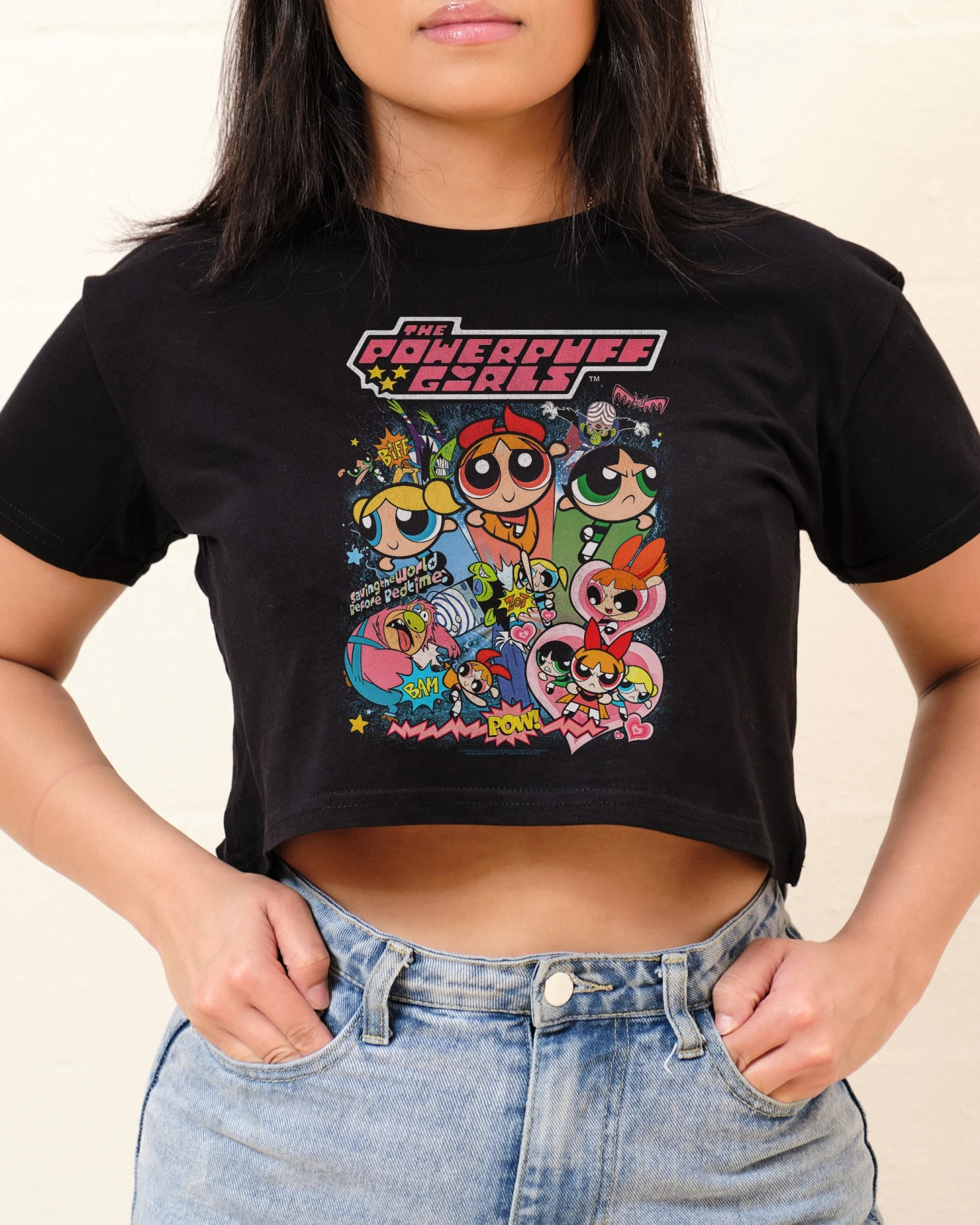 Powerpuff Girls Vintage Crop Tee 3 Powerpuff Girls Vintage Crop Tee