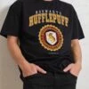 Harry Potter Hufflepuff College T-Shirt -Threadheads Clothing Black Front c70410ac 58d6 4395 8259 43cf09cf658f