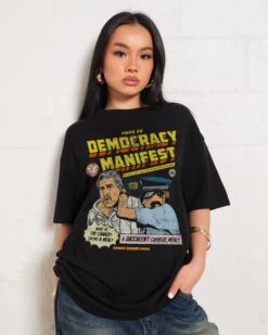 This Is Democracy Manifest T-Shirt -Threadheads Clothing Black Front e98723c6 8d91 46fb 8375 a2f80533fb26