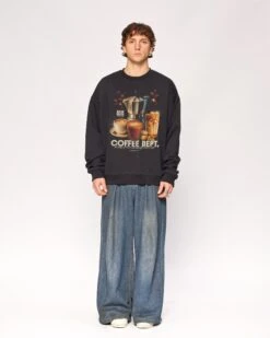 Coffee Dept Sweatshirt -Threadheads Clothing Black Full Body Jumper Front 79bbd844 7306 4ccf bfb0 f416050e6bbb