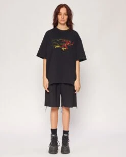 DC The Flash Oversized Tee -Threadheads Clothing Black Full Body Oversized Front 30959740 d336 404e acd1 dbcb00f27c4f