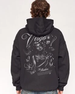 The Virgo Hoodie -Threadheads Clothing Black Hoodie Close Up Back 73e38b03 06b2 4232 8727 7b4ead818aed