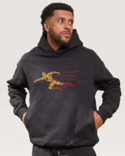 DC Reverse Flash Hoodie -Threadheads Clothing Black Hoodie Close Up Front 1 46497c4e ff81 4a6e 8857 ccee237a7b21