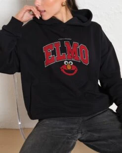 Sesame Street Elmo College Hoodie -Threadheads Clothing Black Hoodie Women Front 4ee8e525 90d6 4934 96cc a4f7a27f82a8