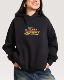 Looney Tunes Speed Demon Hoodie -Threadheads Clothing Black Hoodie Women Front 5e83f52e 7ea8 4d0f a8d7 5dc10f4ec8d0