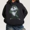 Looney Tunes Taz Vintage Hoodie -Threadheads Clothing Black Hoodie Women Front 6686a0a7 567d 4add a5fb d672f62532a0