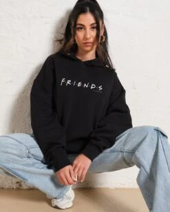 Friends Logo Hoodie 10 Friends Logo Hoodie -Threadheads Clothing Black Hoodie Women Front 7574939a f9d7 4904 baf4 640313b34dd8