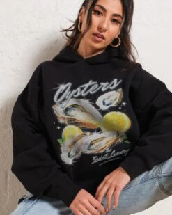 Oysters, The Quiet Luxury Hoodie -Threadheads Clothing Black Hoodie Women Front 9a582f5d ead0 454d b1c0 9ddfd5ec1aae