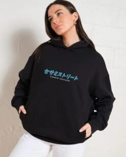 Sesame Street Cookie Kaiju Front And Back Hoodie -Threadheads Clothing Black Hoodie Women Front d6916fb0 3a6e 4bf1 bf96 cc9a521fde30