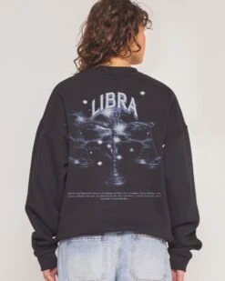 The Libra Sweatshirt -Threadheads Clothing Black Jumper Close Up Back 1 f6e29357 386d 4f00 980f 50ca9a5aeae6
