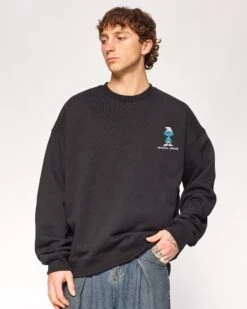 The Original Smurf Sweatshirt -Threadheads Clothing Black Jumper Front 715185d2 a160 45d7 9adb cf18e23a9054
