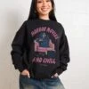 Horror Movies And Chill Sweatshirt -Threadheads Clothing Black Jumper Women Front 2368be6f 9e43 41bb a47f c7fd9c464846