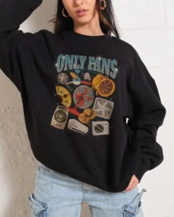 Only Fans Sweatshirt -Threadheads Clothing Black Jumper Women Front 5187a264 f8c2 43aa 999a bebe8a23b226