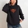 DC Superman Classic Logo Sweatshirt 1 DC Superman Classic Logo Sweatshirt -Threadheads Clothing Black Jumper Women Front 9a2a0578 b32a 46e8 ac76 95d87d6b5b63