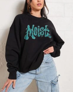 Moist Sweatshirt 9 Moist Sweatshirt -Threadheads Clothing Black Jumper Women Front ad0107d4 f7f7 44d0 8c90 21e17d633dfe