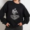 DJ Bruce Lee Sweatshirt -Threadheads Clothing Black Jumper Women Front b084673d e223 4573 be17 29fc9faedca6