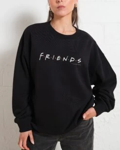 Friends Logo Sweatshirt 10 Friends Logo Sweatshirt -Threadheads Clothing Black Jumper Women Front ce76421b 29fa 4360 9021 62a117570117