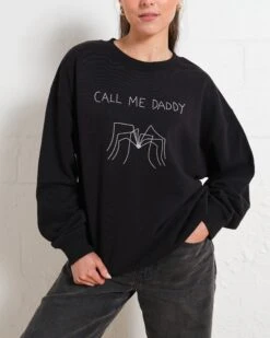Call Me Daddy Sweatshirt -Threadheads Clothing Black Jumper Women Front e5cdba83 8c94 4517 8815 0bf94618e6c7