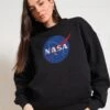 NASA Meatball Sweatshirt -Threadheads Clothing Black Jumper Women Front ec32dac5 4471 460f beaf 1235e2b04be2