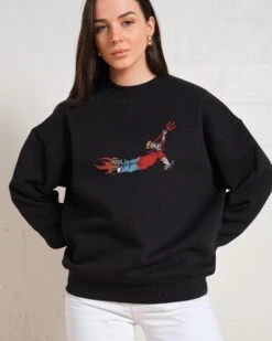 Hell Was Full Sweatshirt -Threadheads Clothing Black Jumper Women Front edd455b2 1f54 43fa aab4 916ffc63eee7