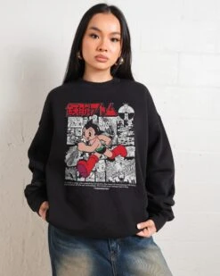 Manga Story Astro Boy Sweatshirt 8 Manga Story Astro Boy Sweatshirt -Threadheads Clothing Black Jumper Women Front fed06736 fc53 476d bd1d 2582b51cafdd