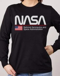 NASA US Long Sleeve -Threadheads Clothing Black LongSleeveFront 1d8efec8 97ab 4514 91df a038376598db