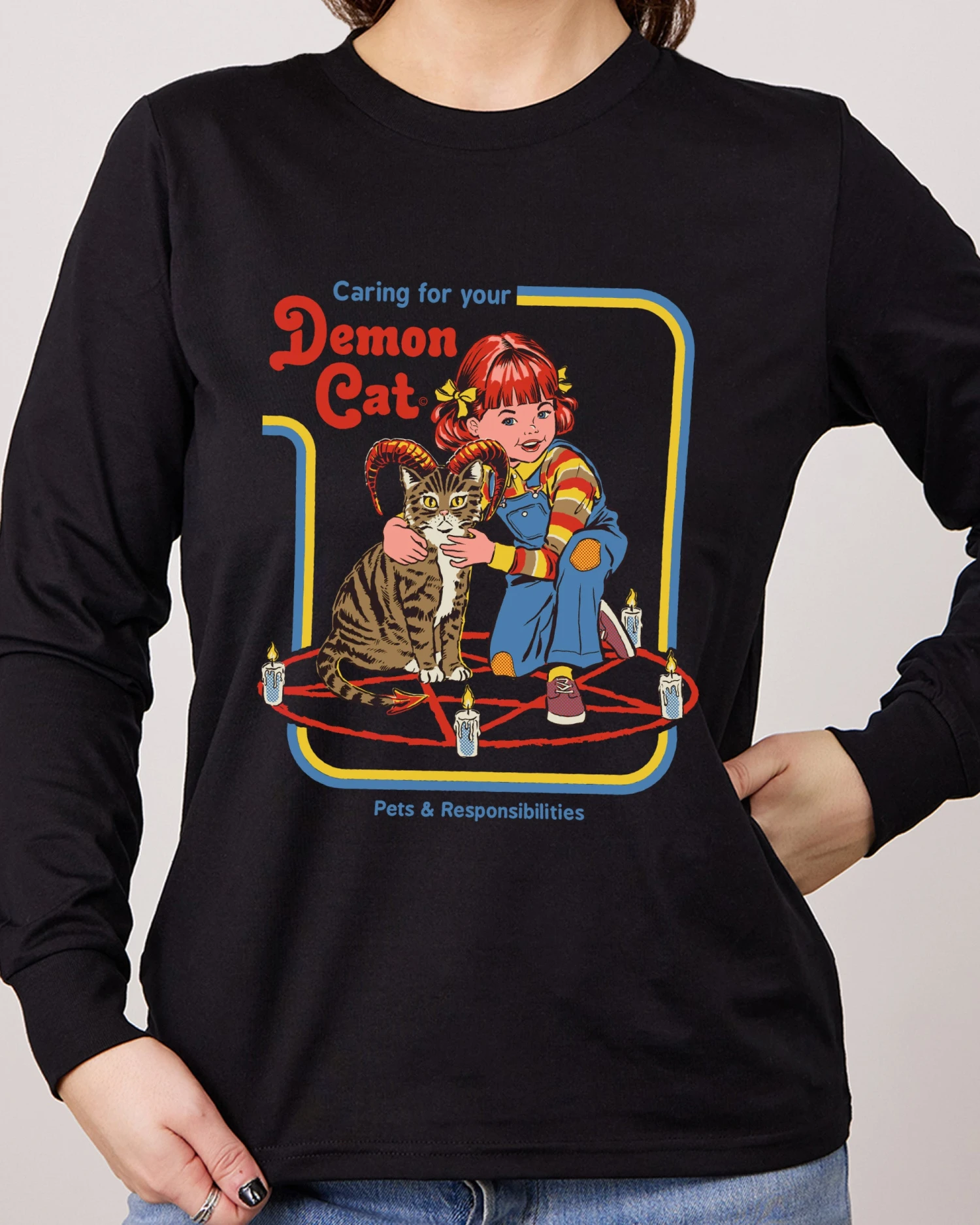 Caring For Your Demon Cat Long Sleeve 4 Caring For Your Demon Cat Long Sleeve - Image 2