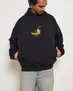 Duck Floatie Hoodie -Threadheads Clothing Black Men Hoodie Front 5a1318cf 07f3 4805 bff4 aa08fefefd63