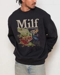 Man I Love Frogs Sweatshirt -Threadheads Clothing Black Men Jumper Front 080ec35c e78a 4a66 a3aa c13c0da83625