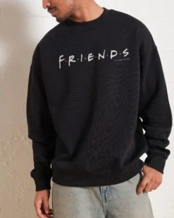 Friends Logo Sweatshirt 11 Friends Logo Sweatshirt -Threadheads Clothing Black Men Jumper Front 1f542670 e800 4e9a 9628 533754311acc