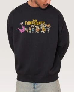 We're The Flintstones Sweatshirt 8 We're The Flintstones Sweatshirt -Threadheads Clothing Black Men Jumper Front 1fe83c3b 3a66 483f be48 5b2b1e1a0849