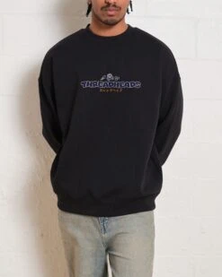 Here Comes Trouble Sweatshirt -Threadheads Clothing Black Men Jumper Front 22ca8b57 f568 4859 8edd 3b27b4424a47