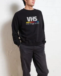 VHS - The Future Is Now Sweatshirt -Threadheads Clothing Black Men Jumper Front 4fb8fbcc 55f4 4414 b81e 4c2d8f7036dc