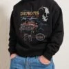 Demons May Be Closer Than They Appear Sweatshirt -Threadheads Clothing Black Men Jumper Front c44fbec2 55cd 40ea b1cd 65073db096ee