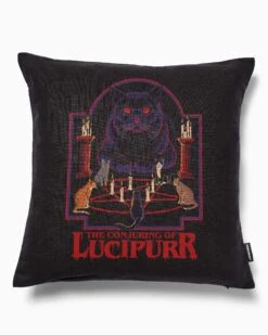 The Conjuring Of Lucipurr Cushion -Threadheads Clothing Black PlainEcom e1110f24 ec06 436a 80be 5370f3d6320a
