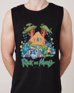 Rick And Morty Rest And Relaxation Tank -Threadheads Clothing Black TanksFront ec6be1ad e24d 4069 bade 673714109a6b