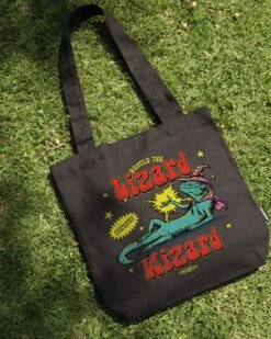 Lizard Wizard Tote Bag -Threadheads Clothing Black Tote Bags d1b075ca 952a 4b37 8118 e9fdf4c9e558