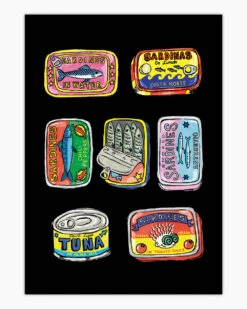Canned Goods Art Print 15 Canned Goods Art Print -Threadheads Clothing Black Wall Art Mock Up 1