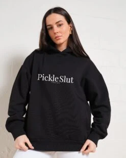 Pickle Slut Hoodie -Threadheads Clothing Black Women Hoodie Front
