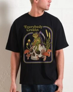 Everybody Croaks Oversized Tee -Threadheads Clothing BlackMenOversized Front 42243d99 e776 4ba4 b1d8 816c37b1d700